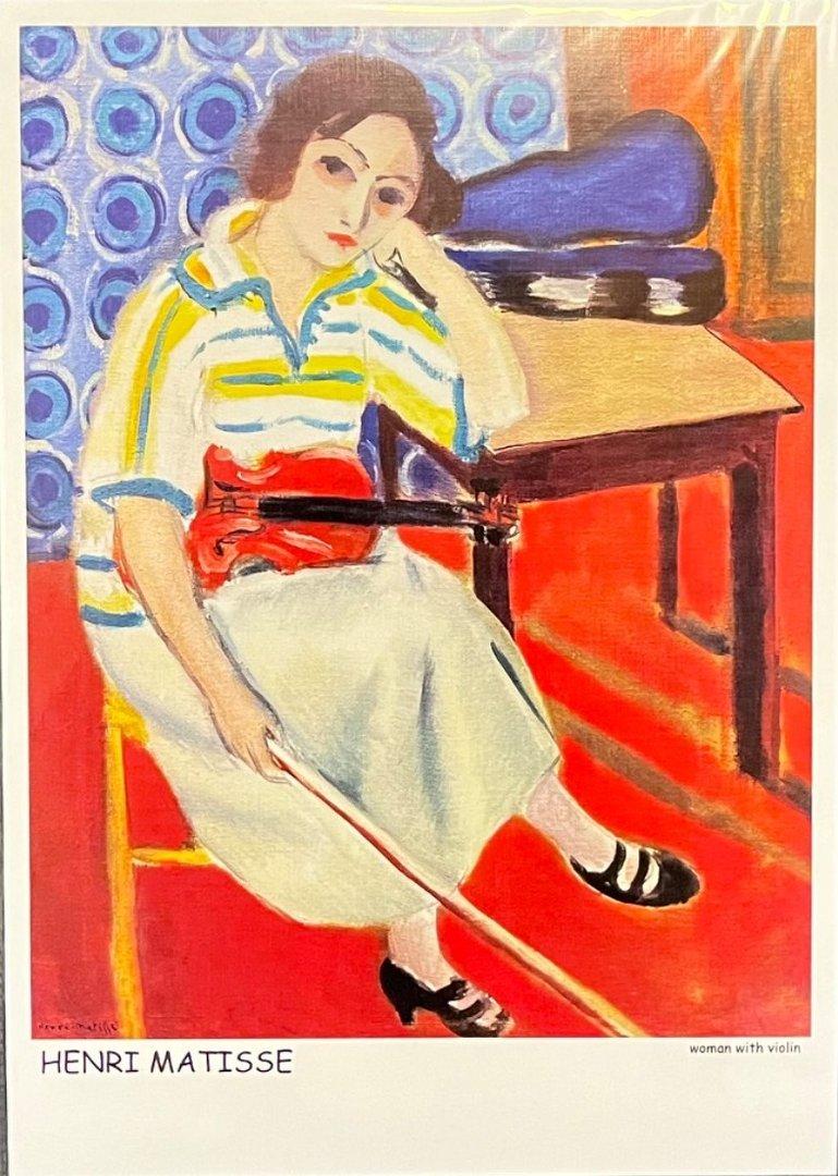 پوستر آنری ماتیس 40×30 Woman with violin (توری استودیو)