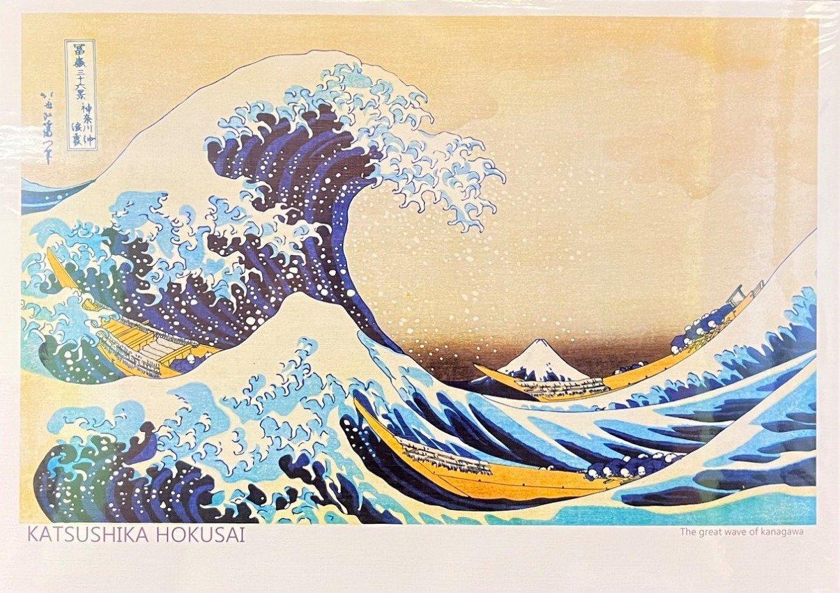 پوستر هوکوسای 40×30 The great wave off kanagawa (توری استودیو)