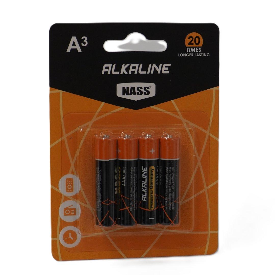 باتری نیم قلمی 4 عددی NASS 528 Alkaline AAA