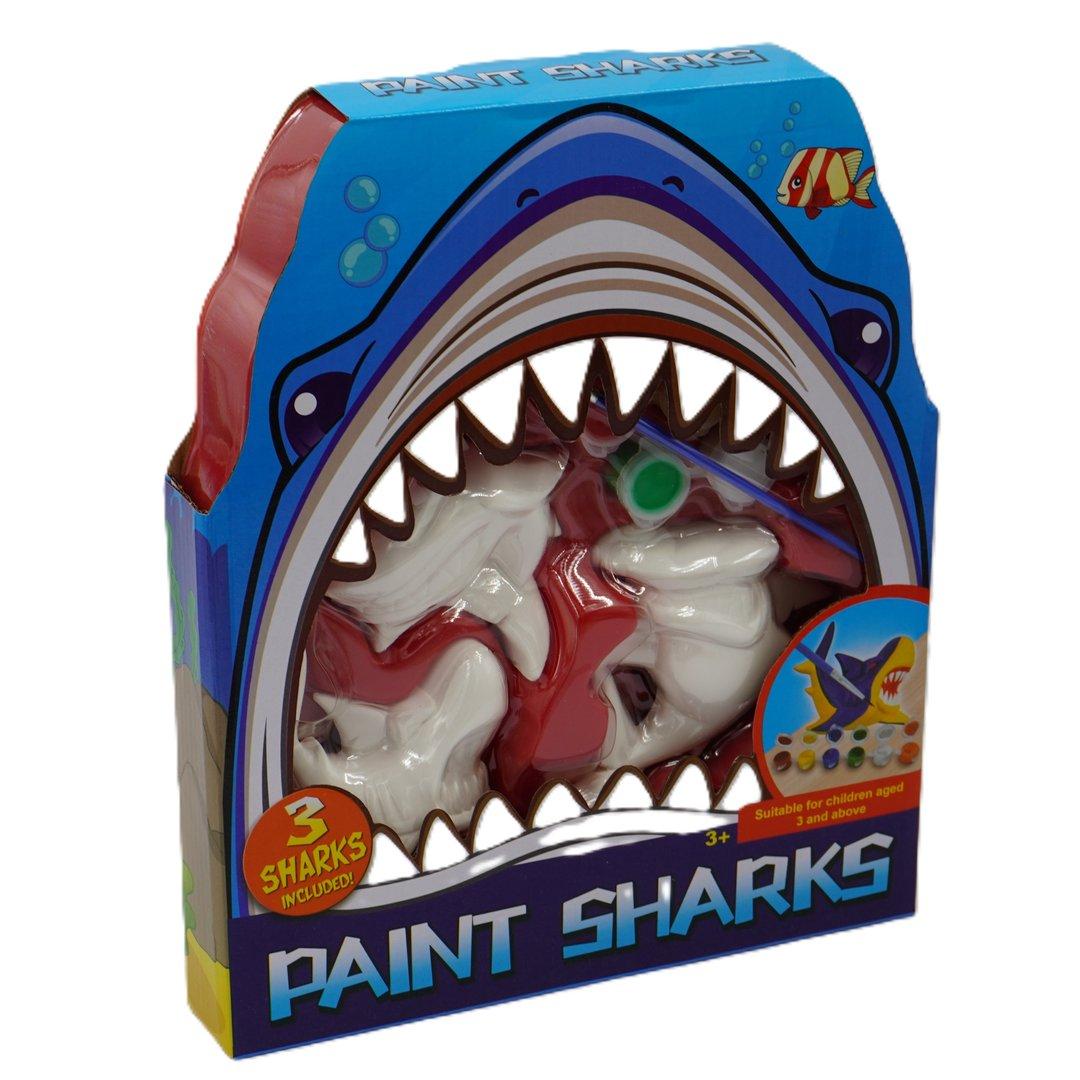 ست نقاشی مجسمه کوسه Paint Sharks