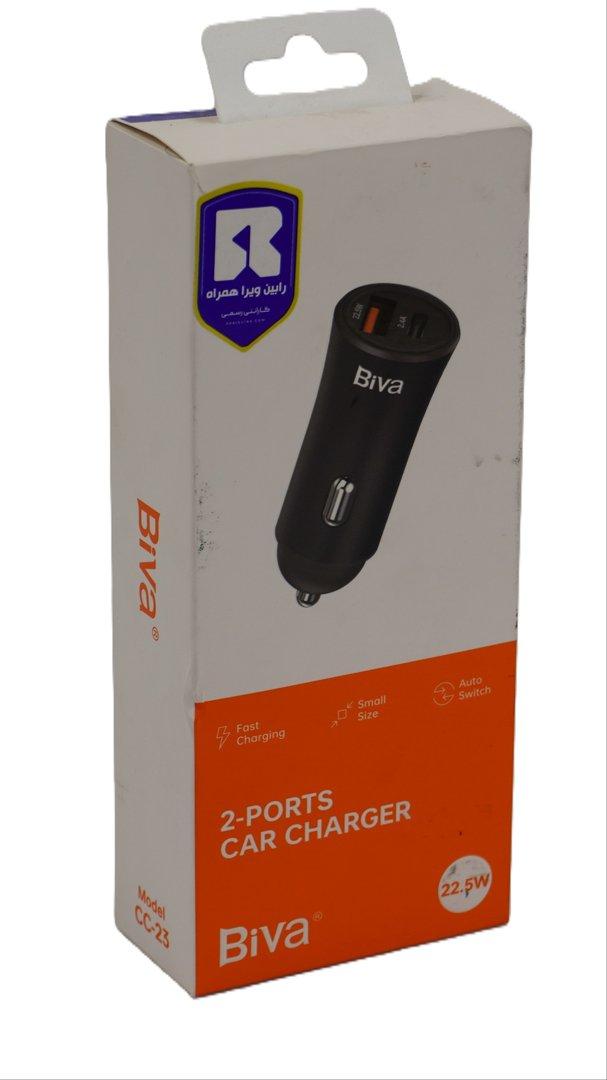 شارژر Biva 2 Ports USB and Type-C Car Charger CC-23