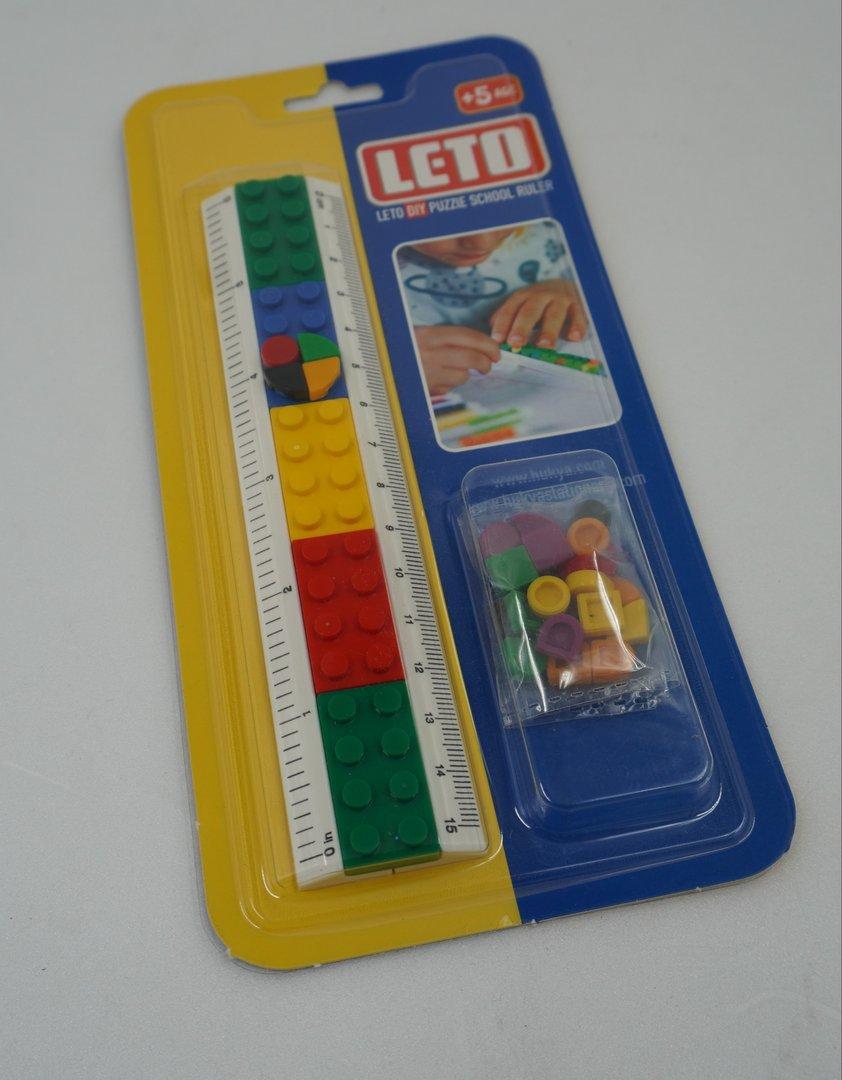 خط‌کش 15cm مدل لگو HUKYA LETO 8651