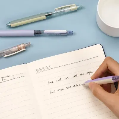 خودکار مشکی بدنه آبی WRITECH W-0174 Dual Grip Gel Pen - 0