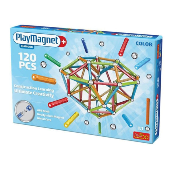 آهنربا آموزشی مگ پلاس تیپ سه 120 تکه Play Magnet Diamond - 0