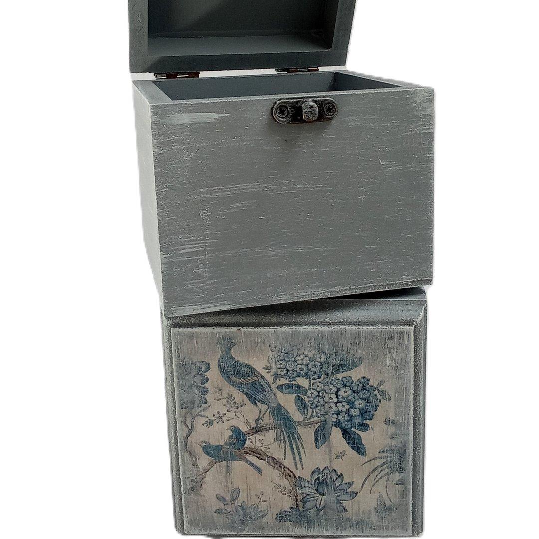 جعبه چوبی پتینه 10×10×10 Zangar Decor