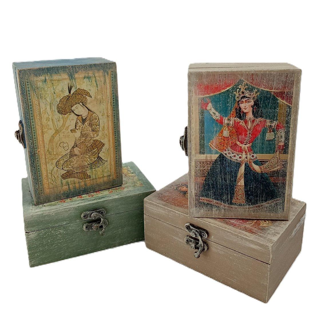 جعبه چوبی پتینه 6×9×12 Zangar Decor