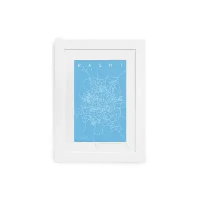 تابلو A4 نقشه رشت آبی کت مپ - 0