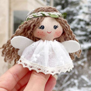 جاکلیدی‌ عروسک نقلی فرشته با جعبه ترنج - 0