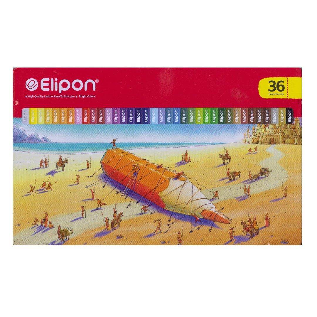 مدادرنگی 36 رنگ جعبه فلزی Elipon 8121410