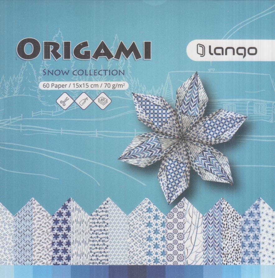 اوریگامی 15×15 60 برگ کالکشن برف لانگو LANGO