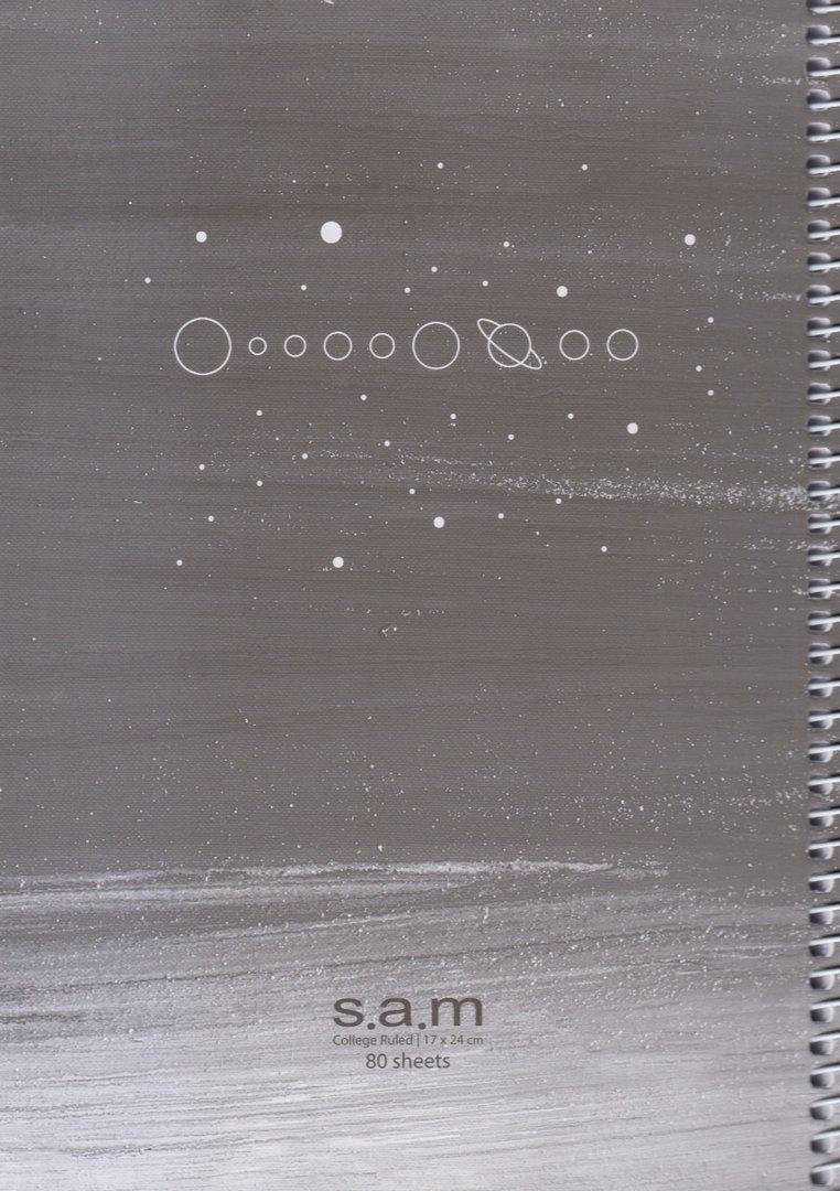 دفتر 80 برگ طرح 1 مشکی وزیری سیمی sam - 0