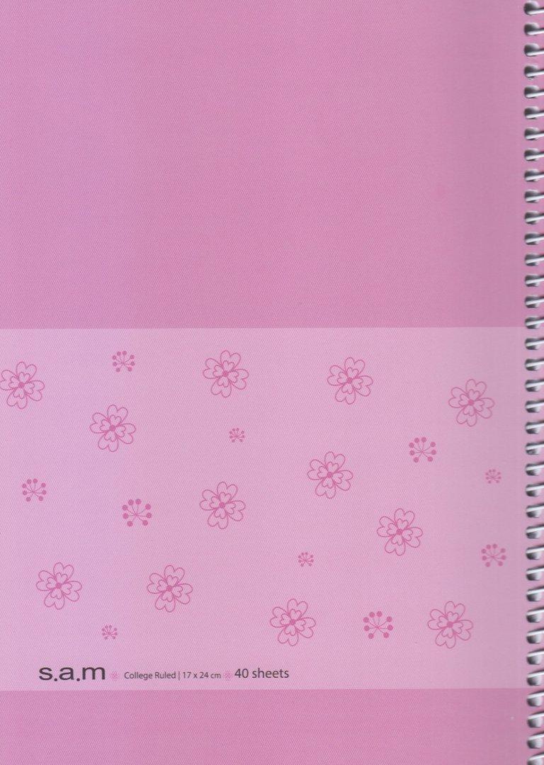 دفتر 40 برگ طرح 3 صورتی وزیری سیمی sam - 0