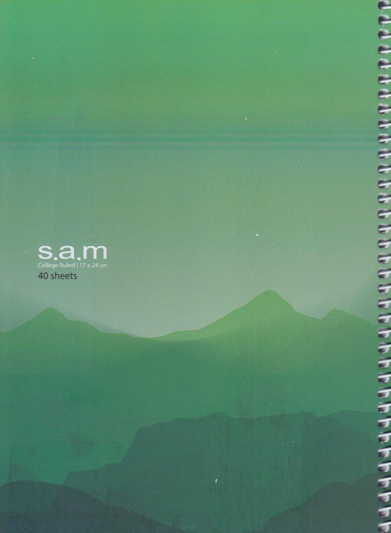 دفتر 40 برگ طرح 4 سبز وزیری سیمی sam - 0