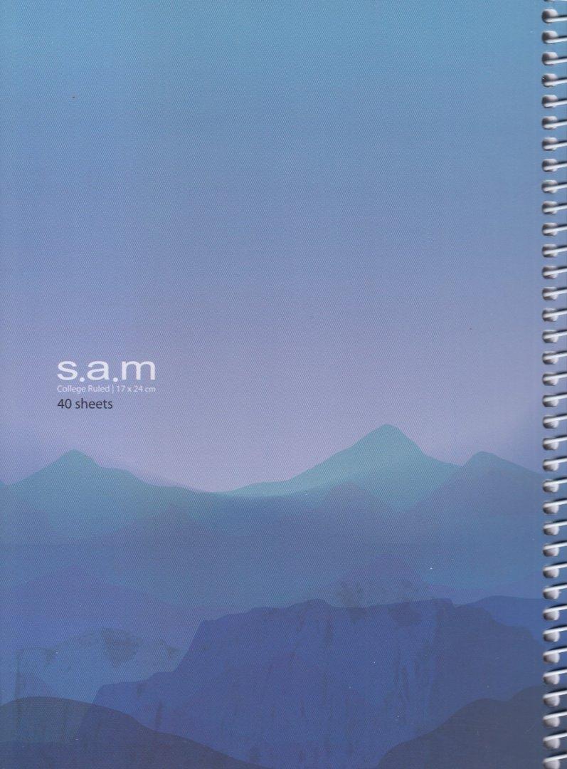 دفتر 40 برگ طرح 4 آبی وزیری سیمی sam - 0