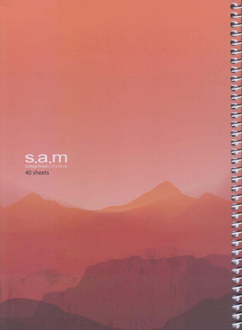 دفتر 40 برگ طرح 4 نارنجی وزیری سیمی sam - 0