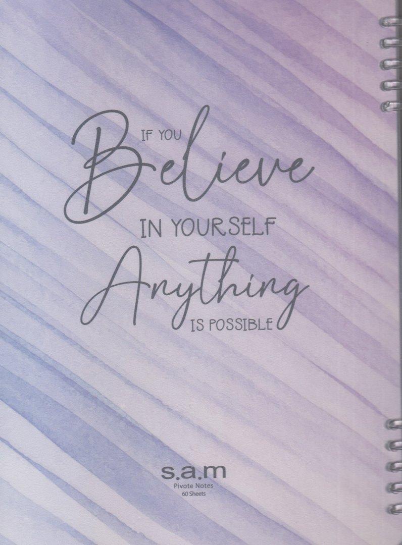 دفتر 60 برگ بنفش سیمی وزیری sam p.p - 0