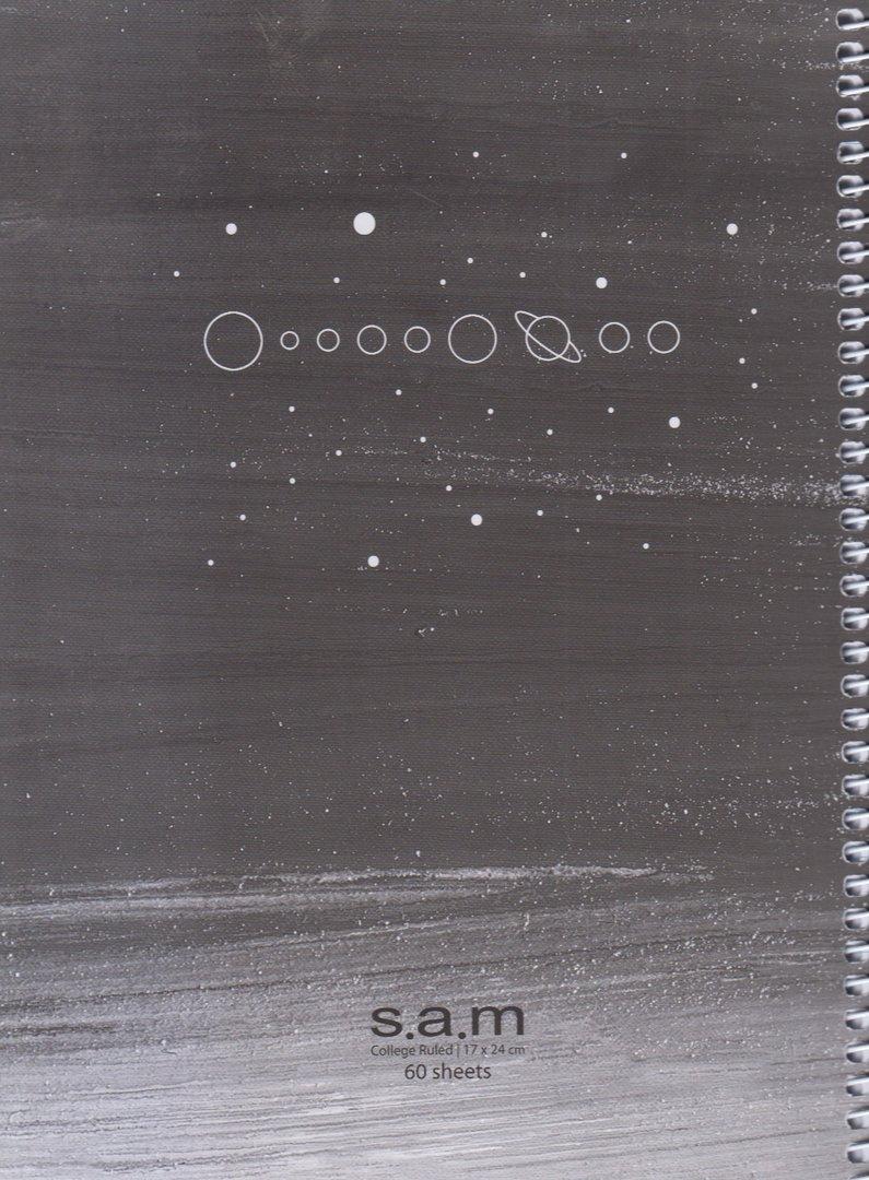 دفتر 60 برگ طرح 1 مشکی وزیری سیمی sam - 0