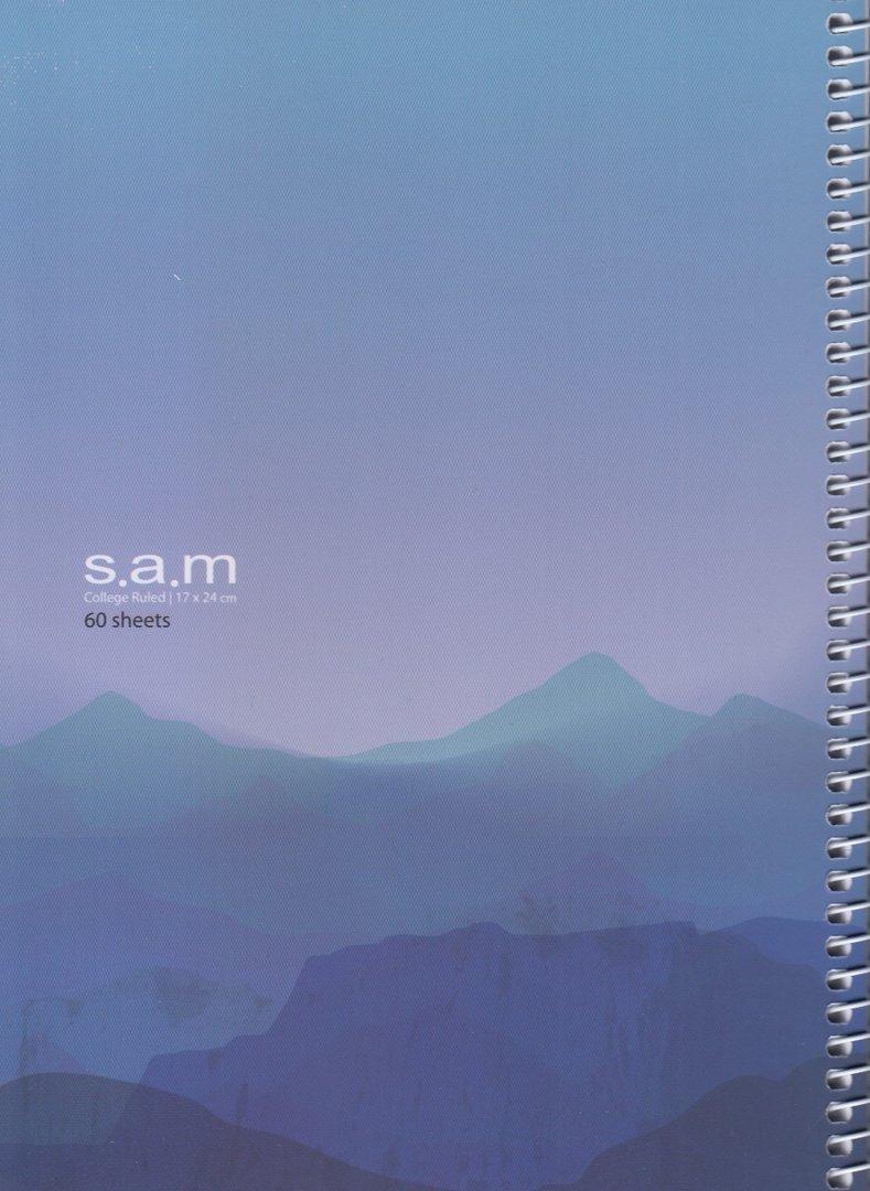 دفتر 60 برگ طرح 4 آبی وزیری سیمی sam - 0