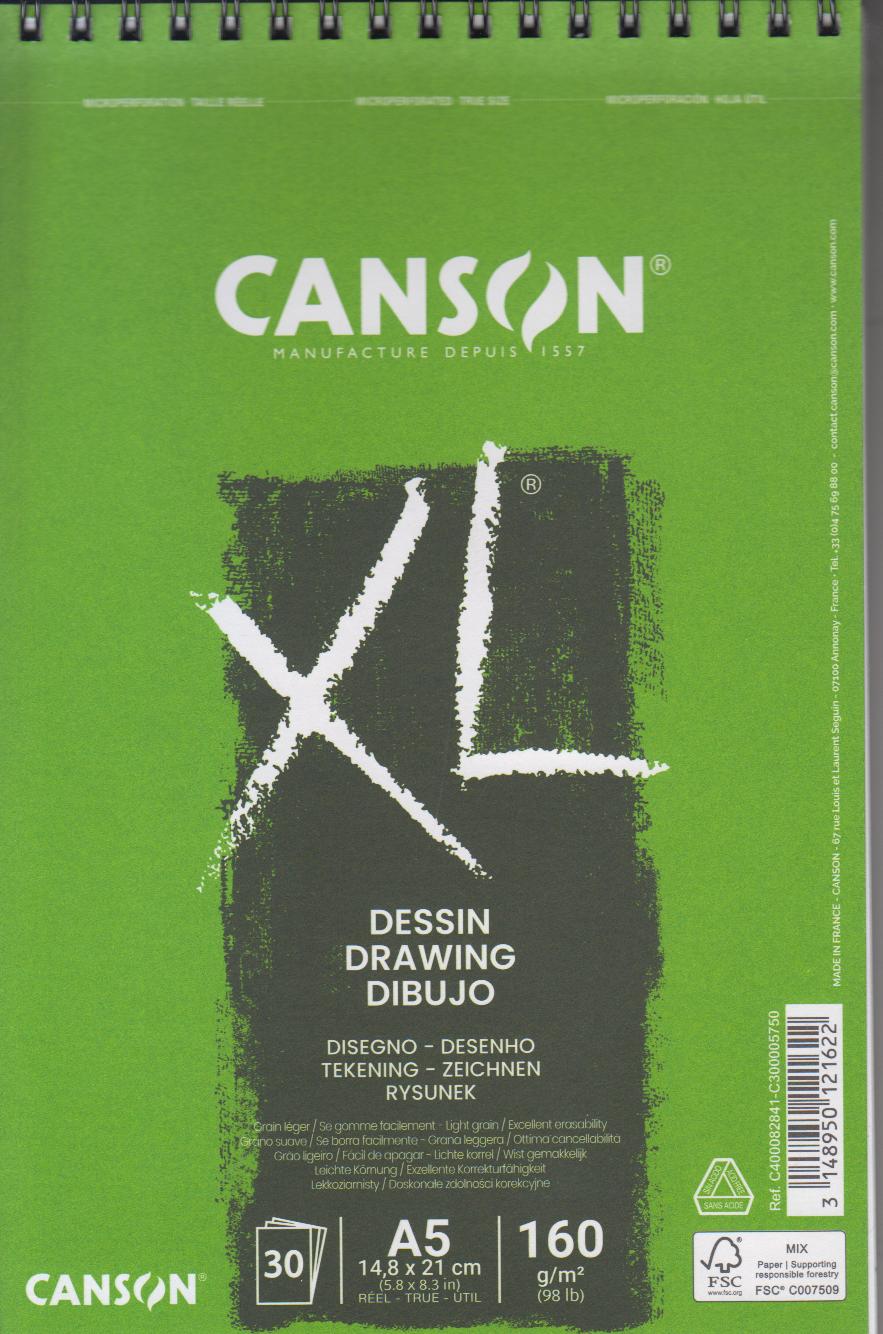 دفتر طراحی 30 برگ CANSON 400082841 Dessin Drawing Dibujo 160g A5