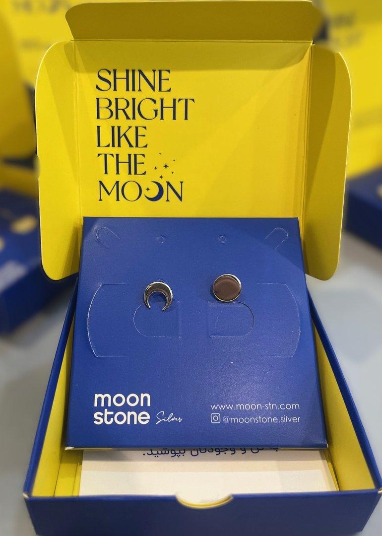 گوشواره نقره Moon Stone SE359