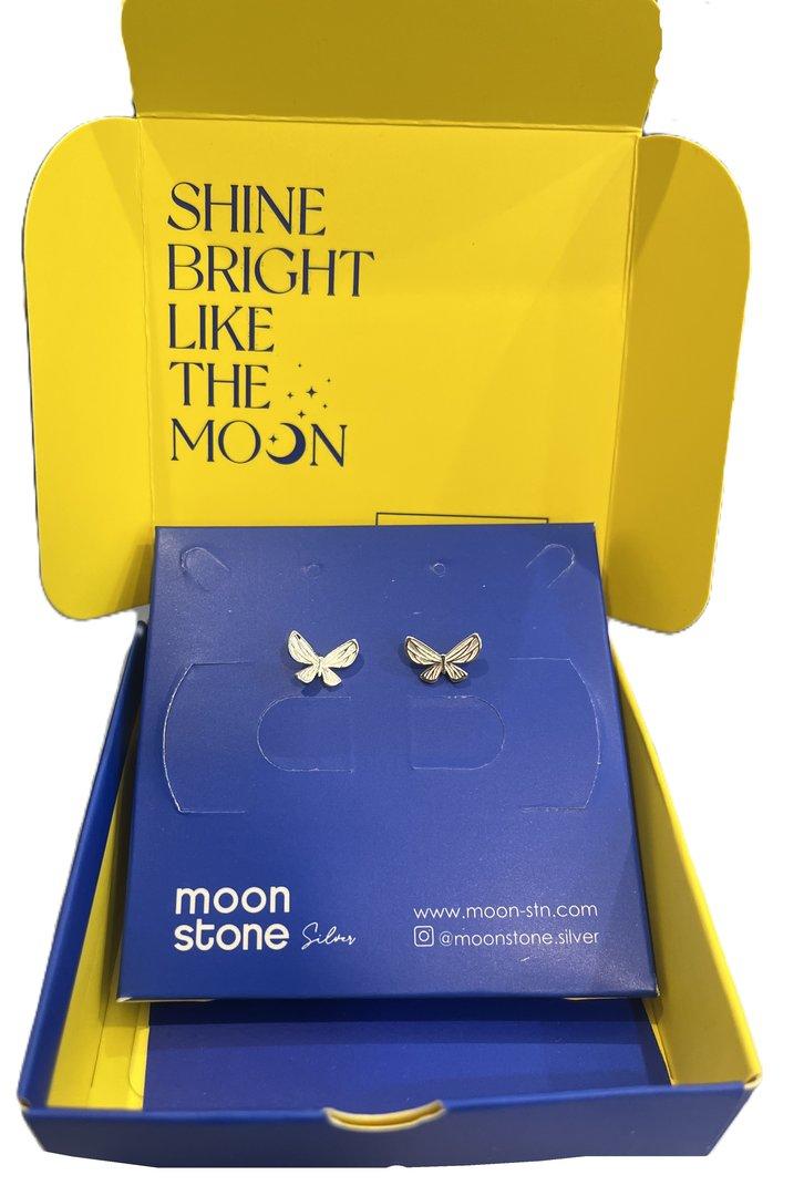 گوشواره نقره Moon Stone SE340